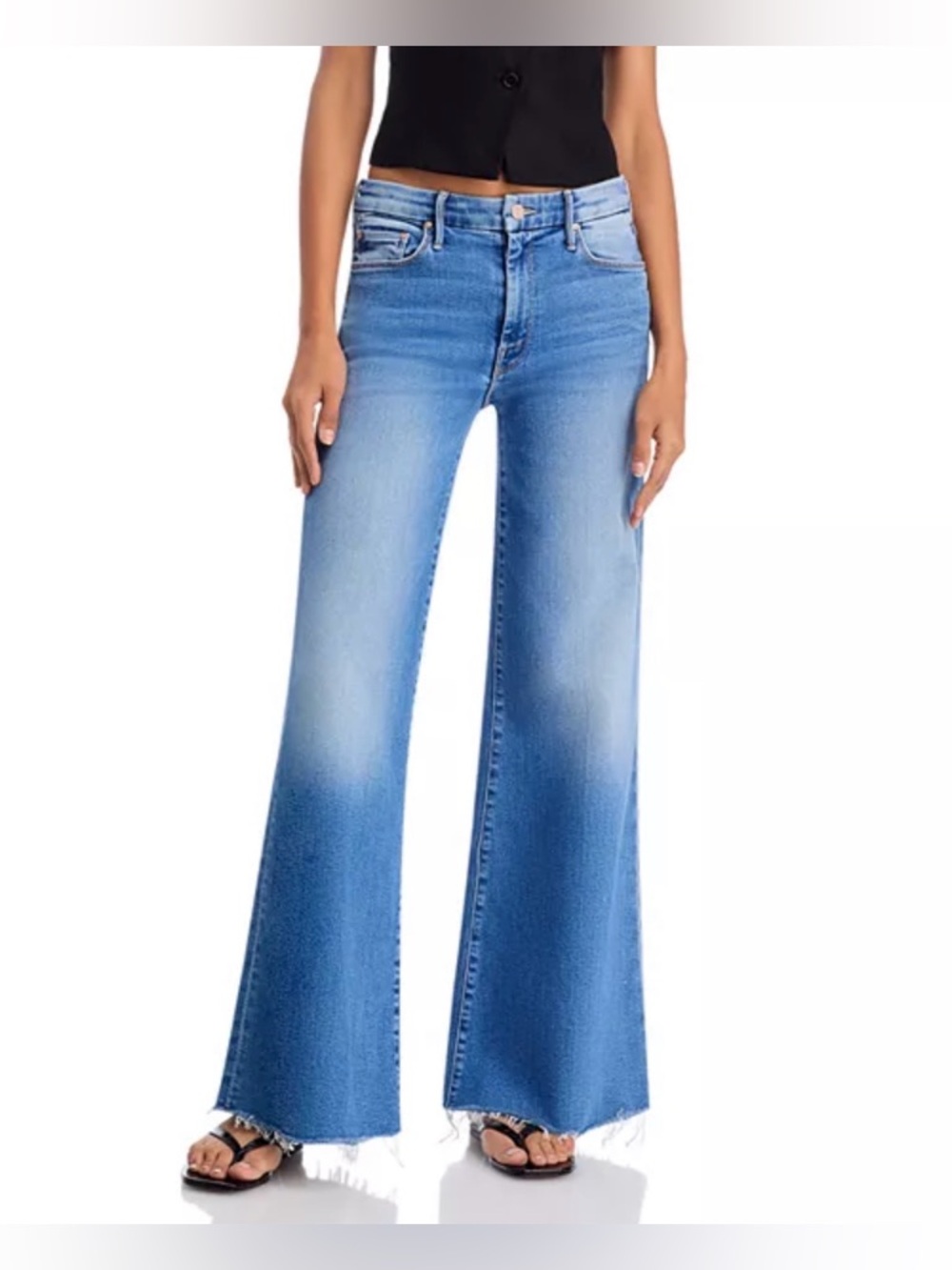 MOTHER The Roller High Rise Wide Leg Jeans in Riding the Cliffside
SIZE 25